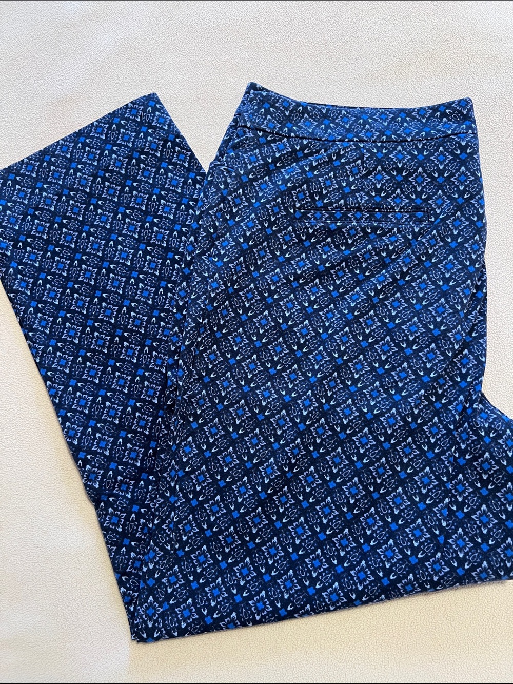 Talbots Women’s Blue Geometric Pattern Capris 10